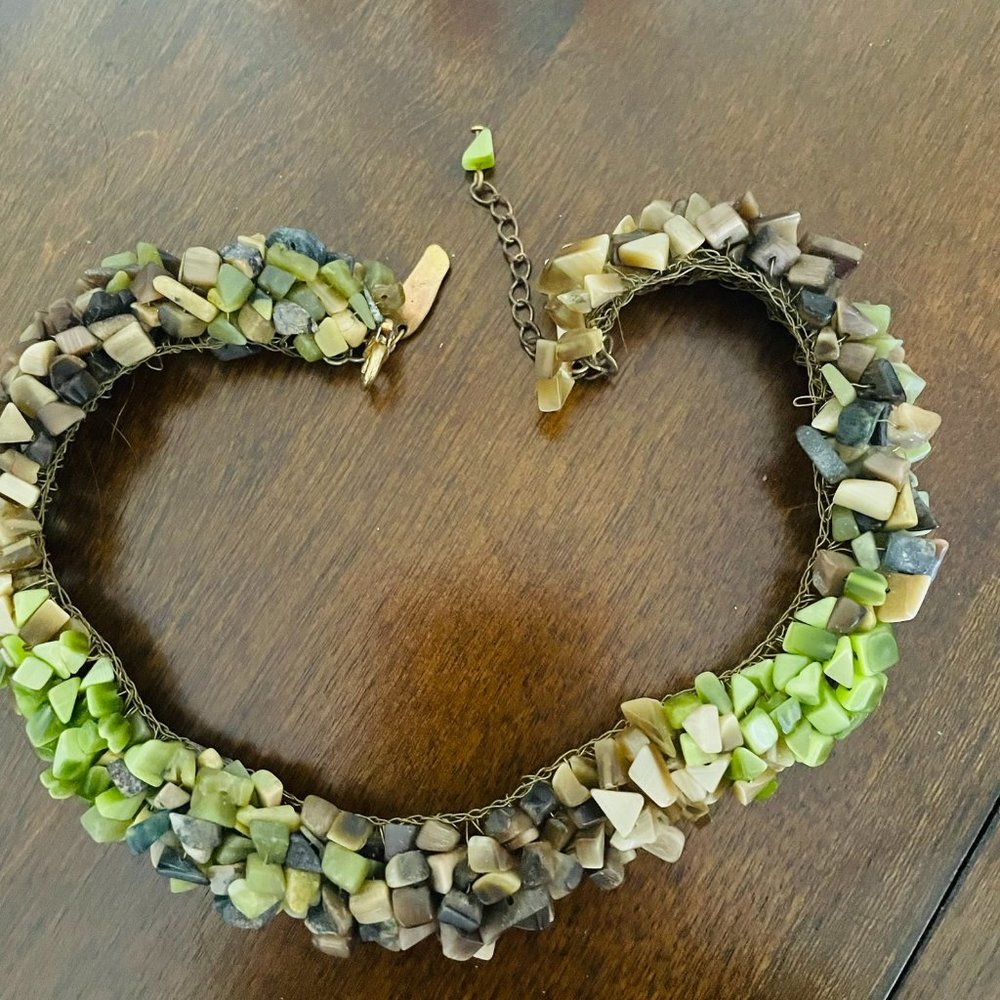 One of a kind stone 12"+ choker